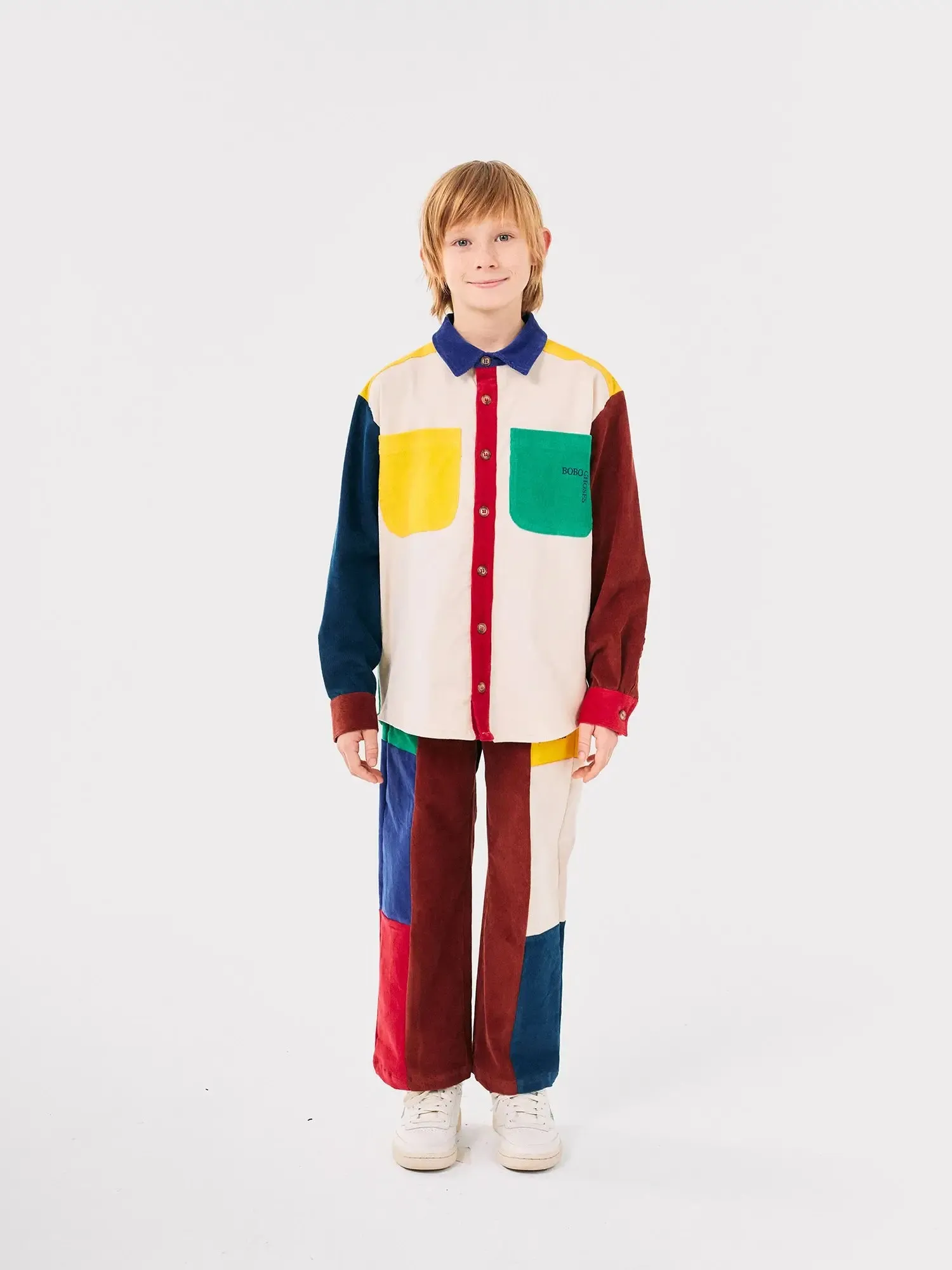 Bobo Choses color block corduroy straight pants