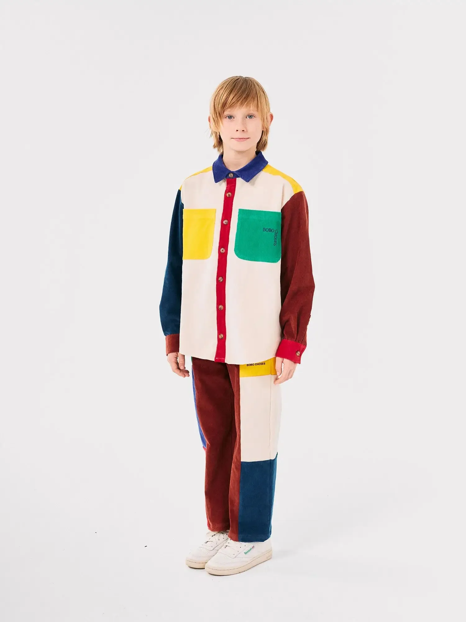 Bobo Choses color block corduroy straight pants