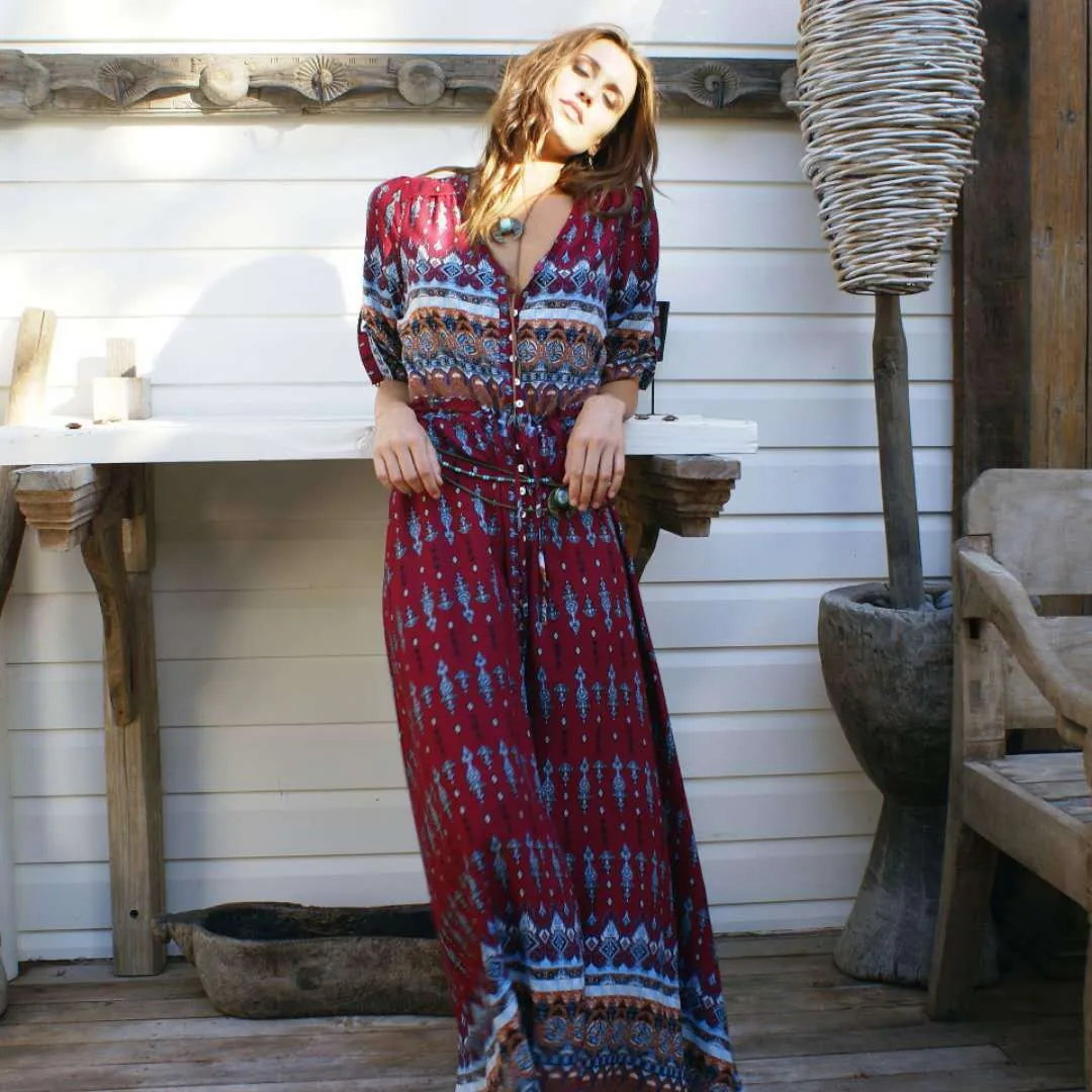 Bohemian Print Women's Beach Dress