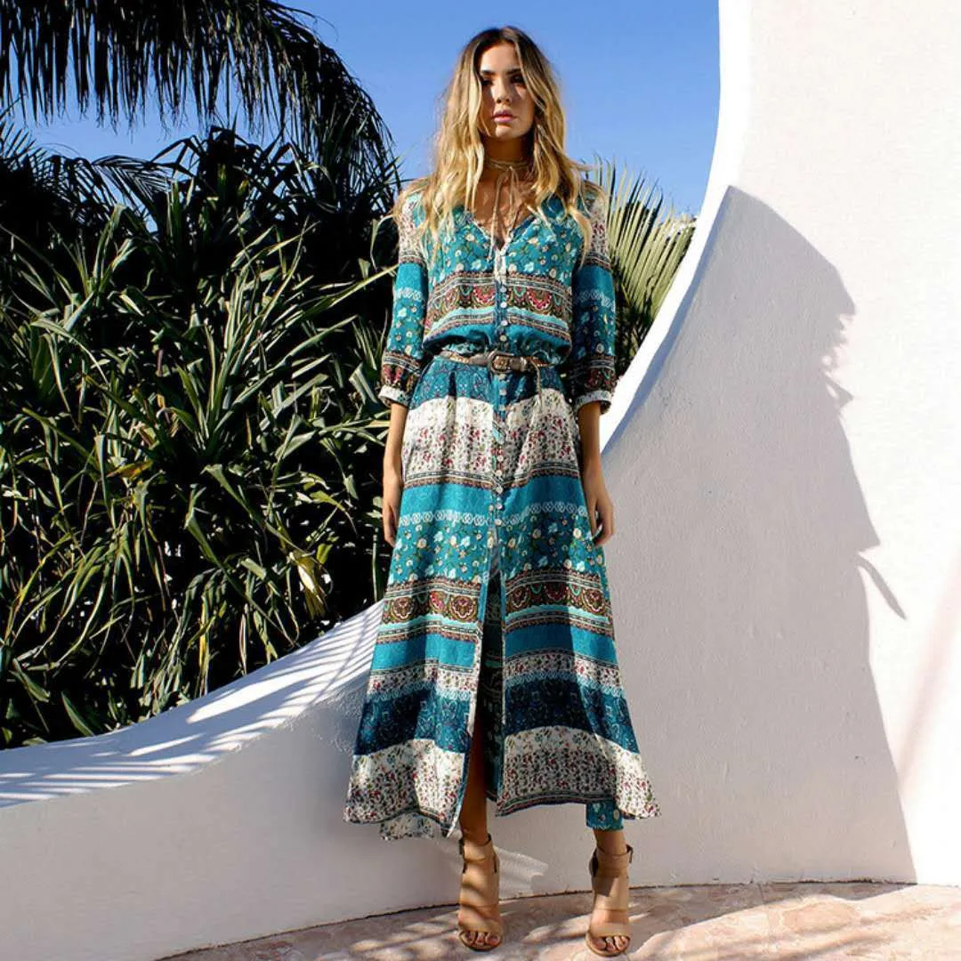 Bohemian Print Women's Beach Dress