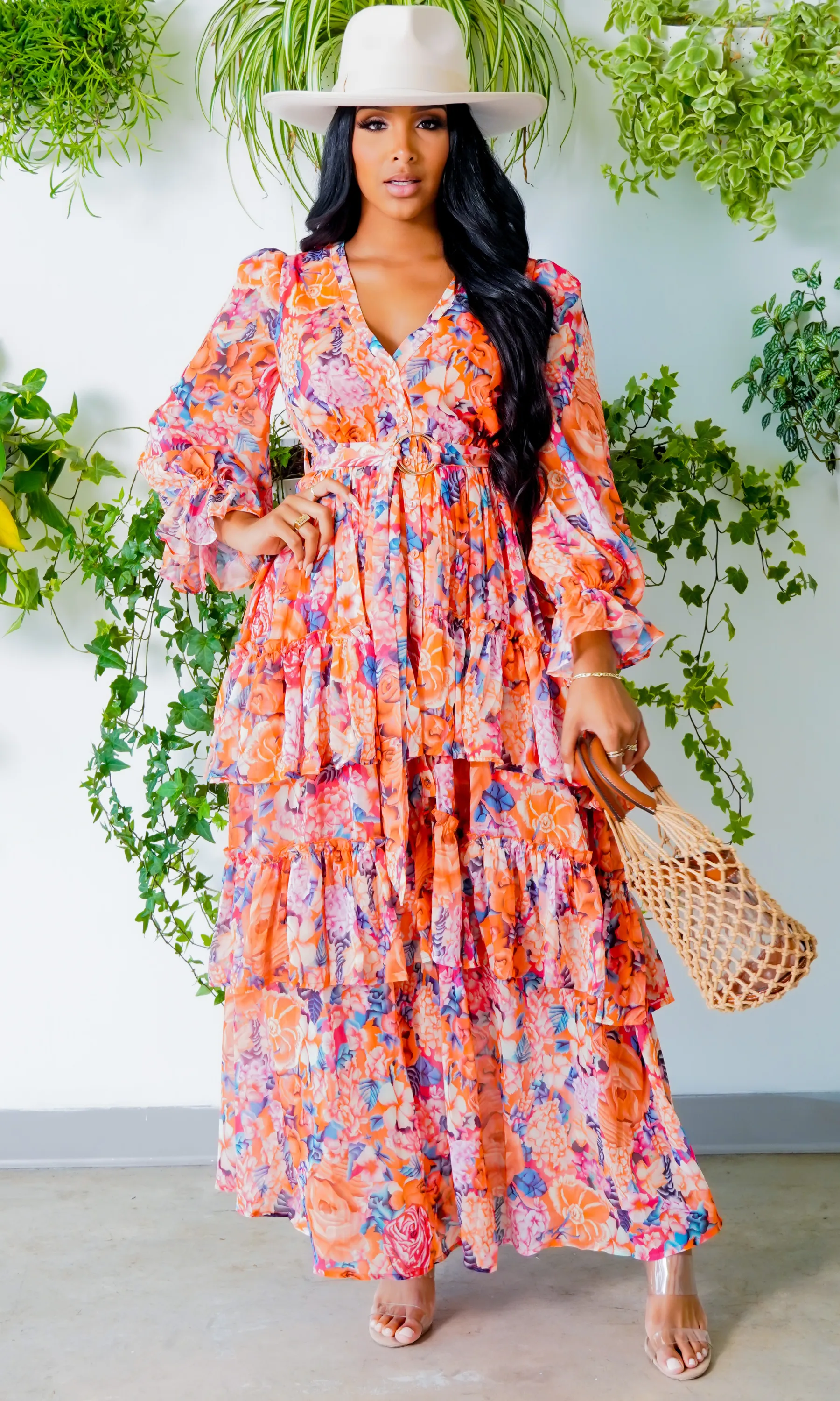 Bouquet of Flowers| Floral Long Dress FINAL SALE