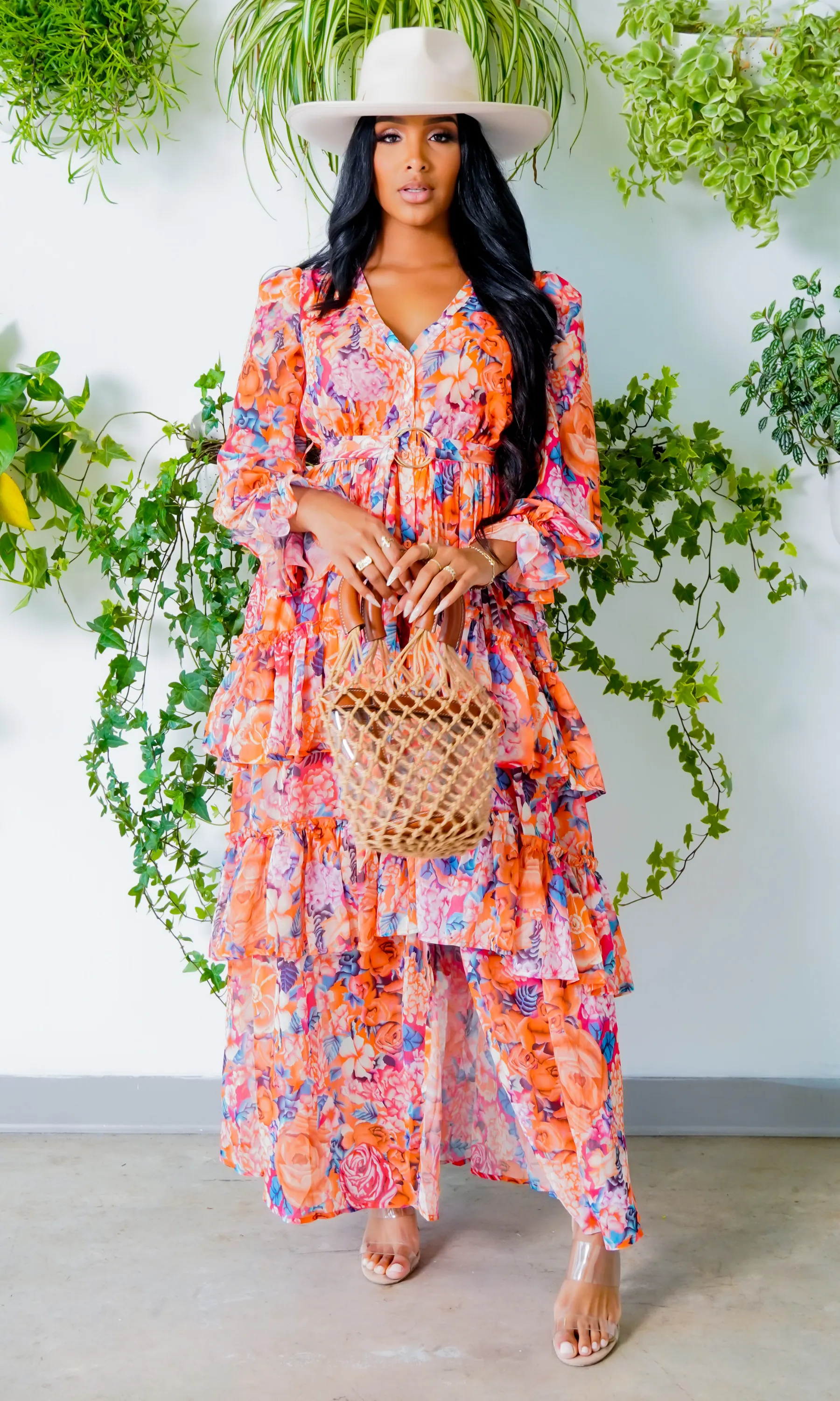 Bouquet of Flowers| Floral Long Dress FINAL SALE