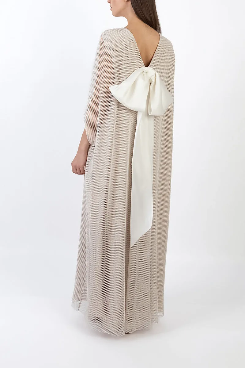 BOW CAPE IN BEIGE