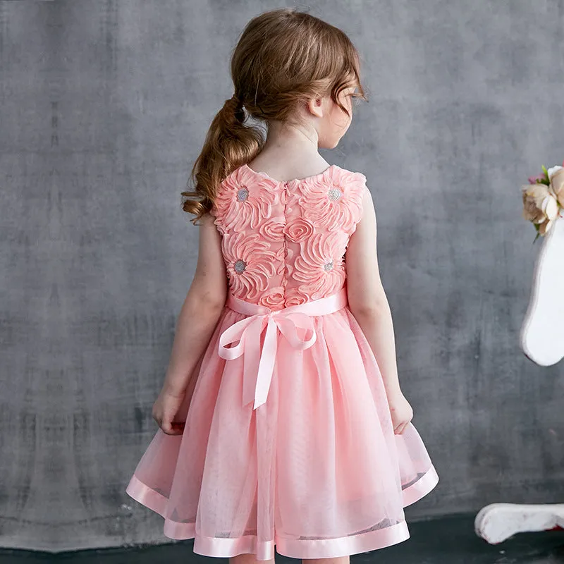 Bow Tulle Dress, Pink, Size 18M-6 Yrs