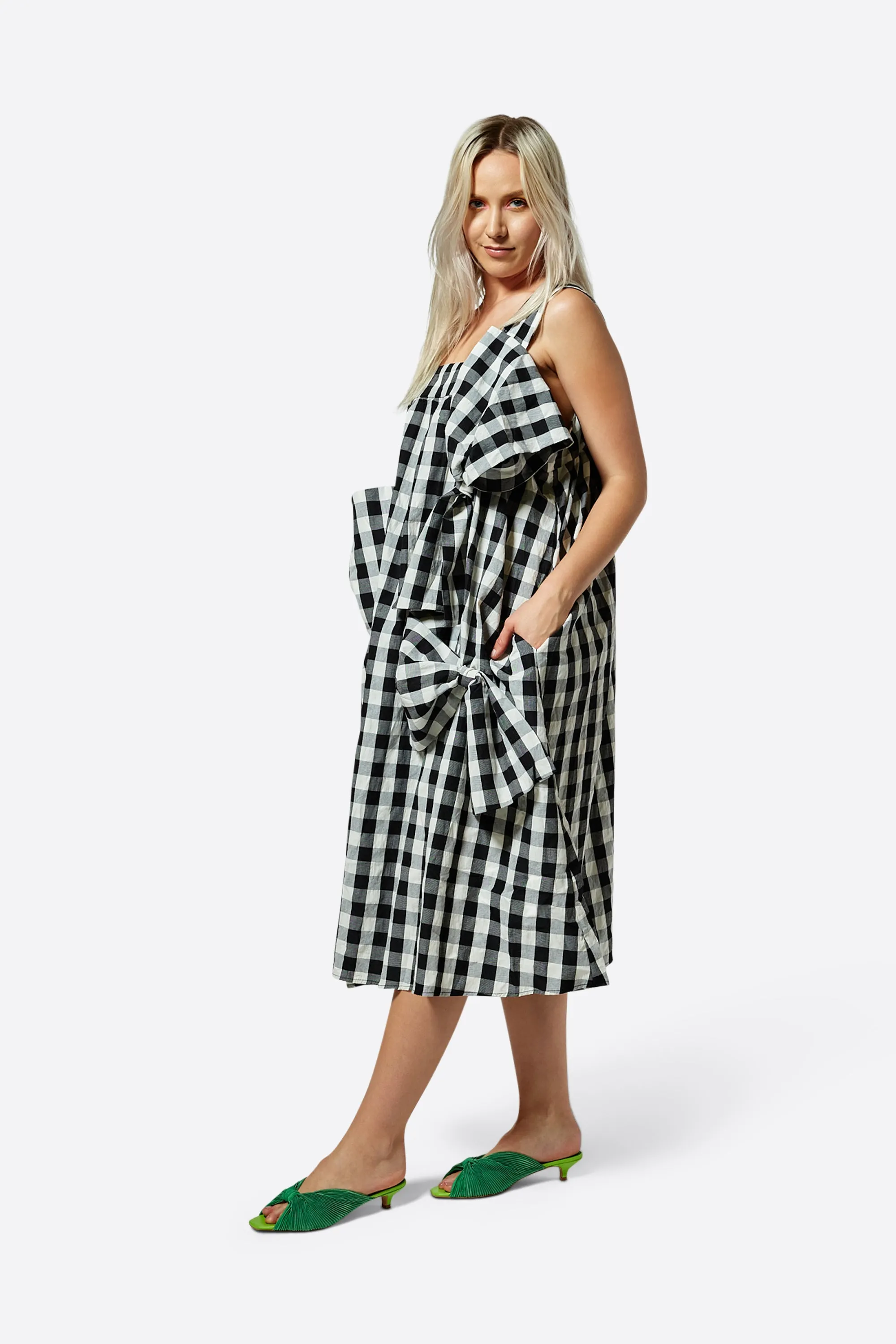 BOWBOW GINGHAM MAXI DRESS