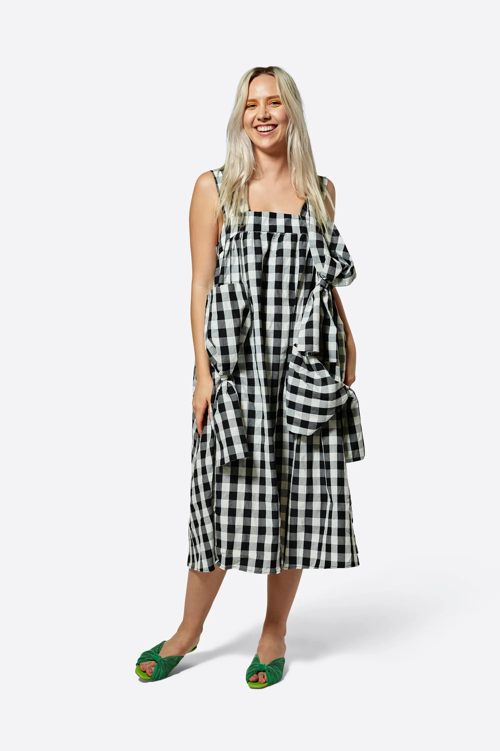 BOWBOW GINGHAM MAXI DRESS