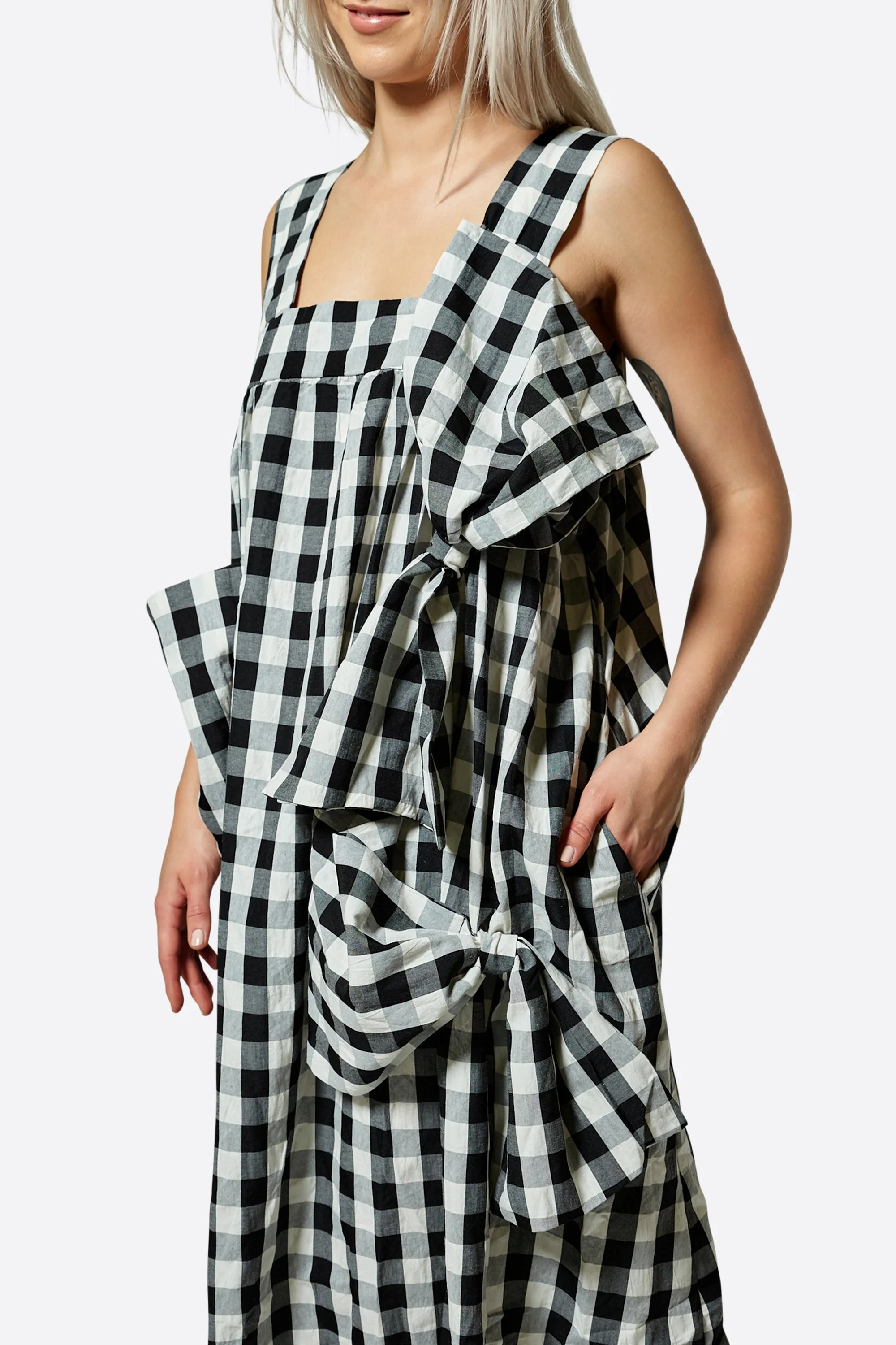 BOWBOW GINGHAM MAXI DRESS