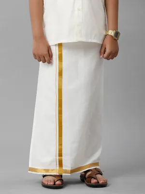 Boys Double Layer Dhoti - Cream