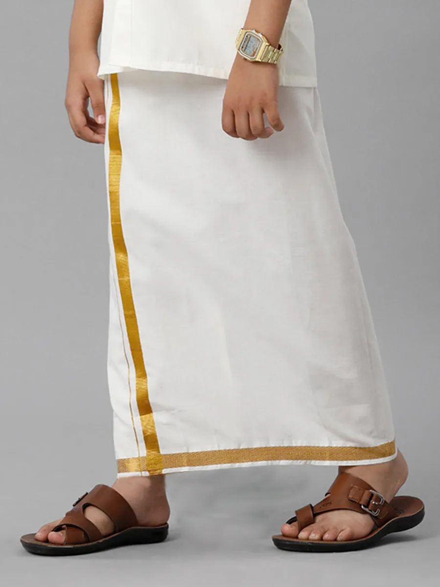 Boys Double Layer Dhoti - Cream