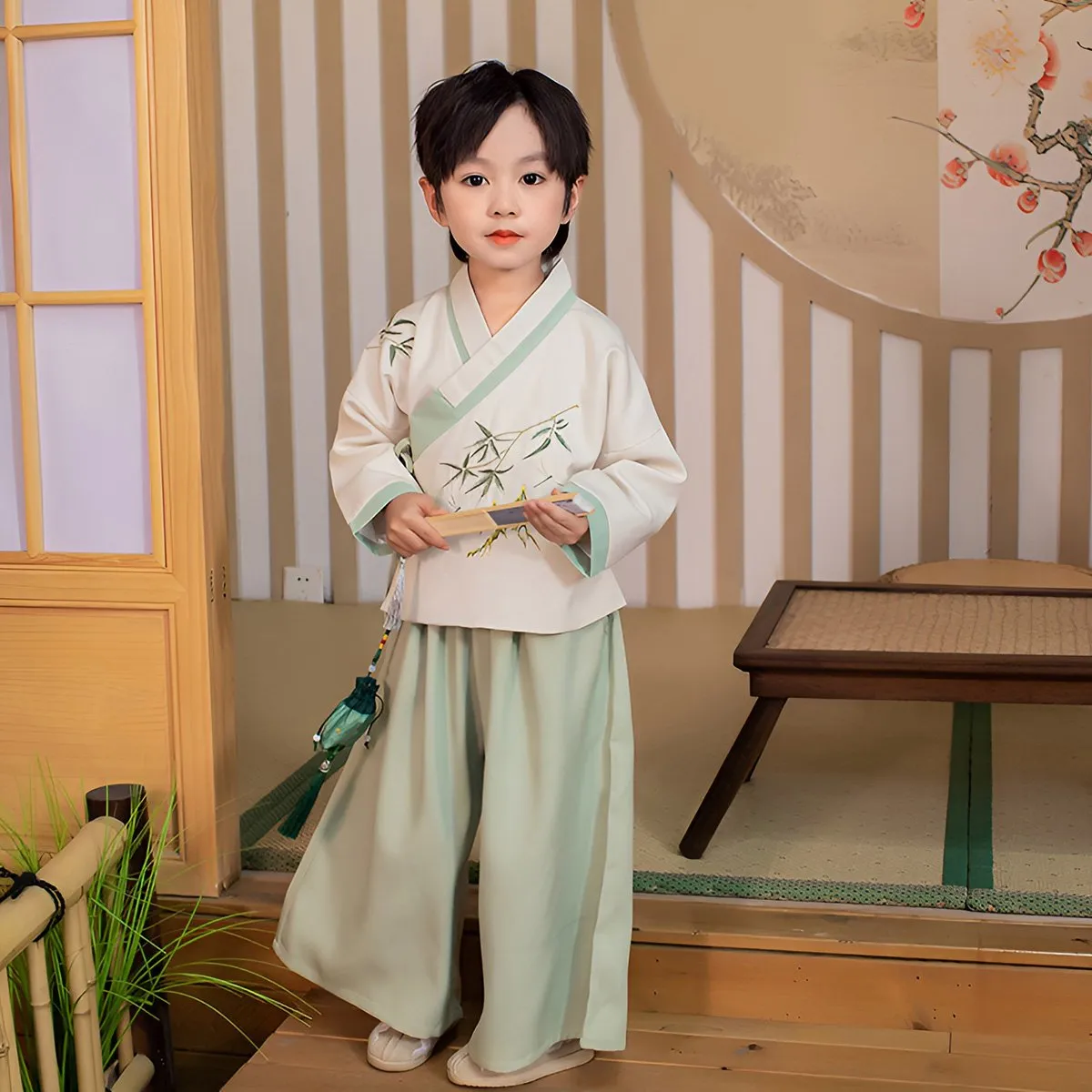 Boys Hanfu Two Piece Set Traditional Chinese Outfit