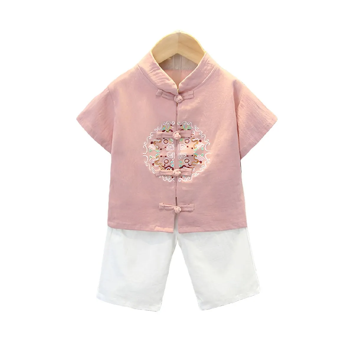 Boys Short Sleeve Hanfu Shorts Two Piece Set