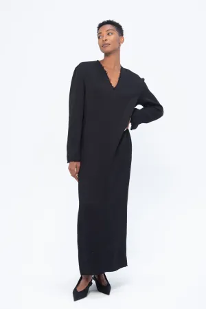 Broad Sablé Dress, Black