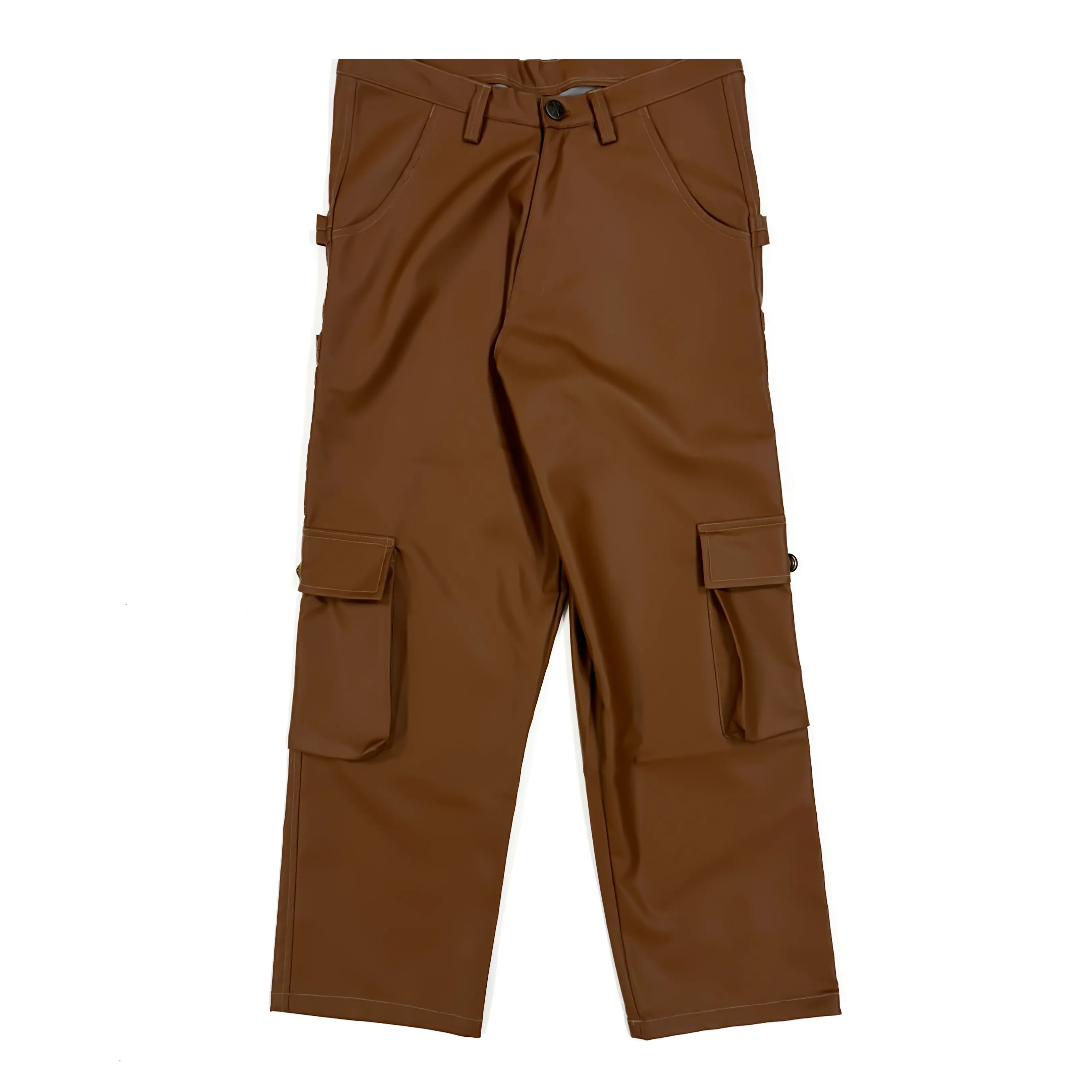 Brown Leather Carpenter Pants