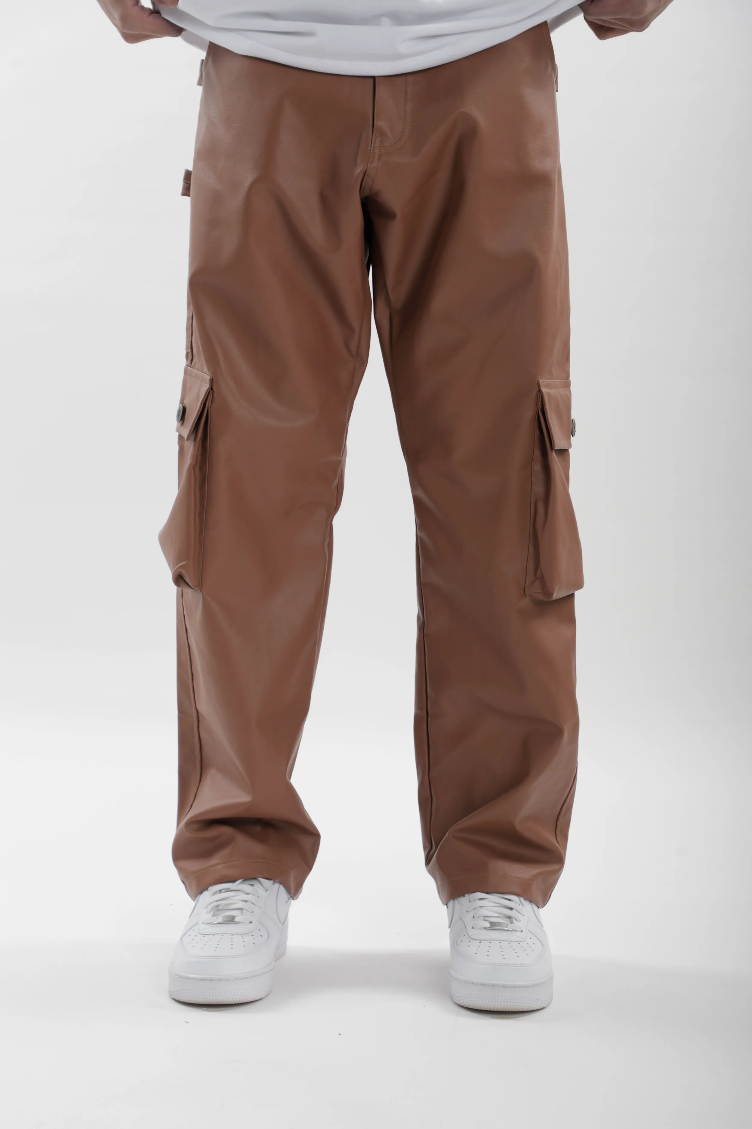 Brown Leather Carpenter Pants