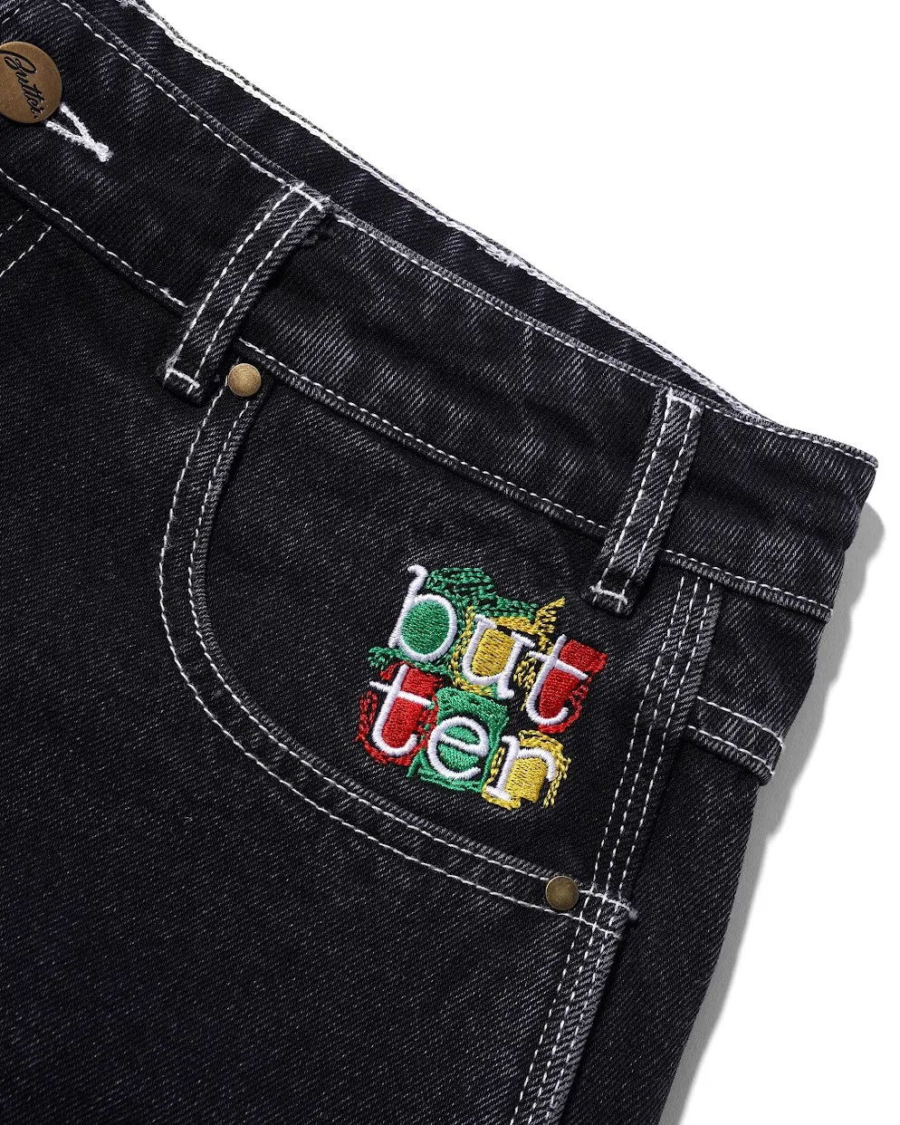 Butter Goods Scribble Denim Pants - Flat Black