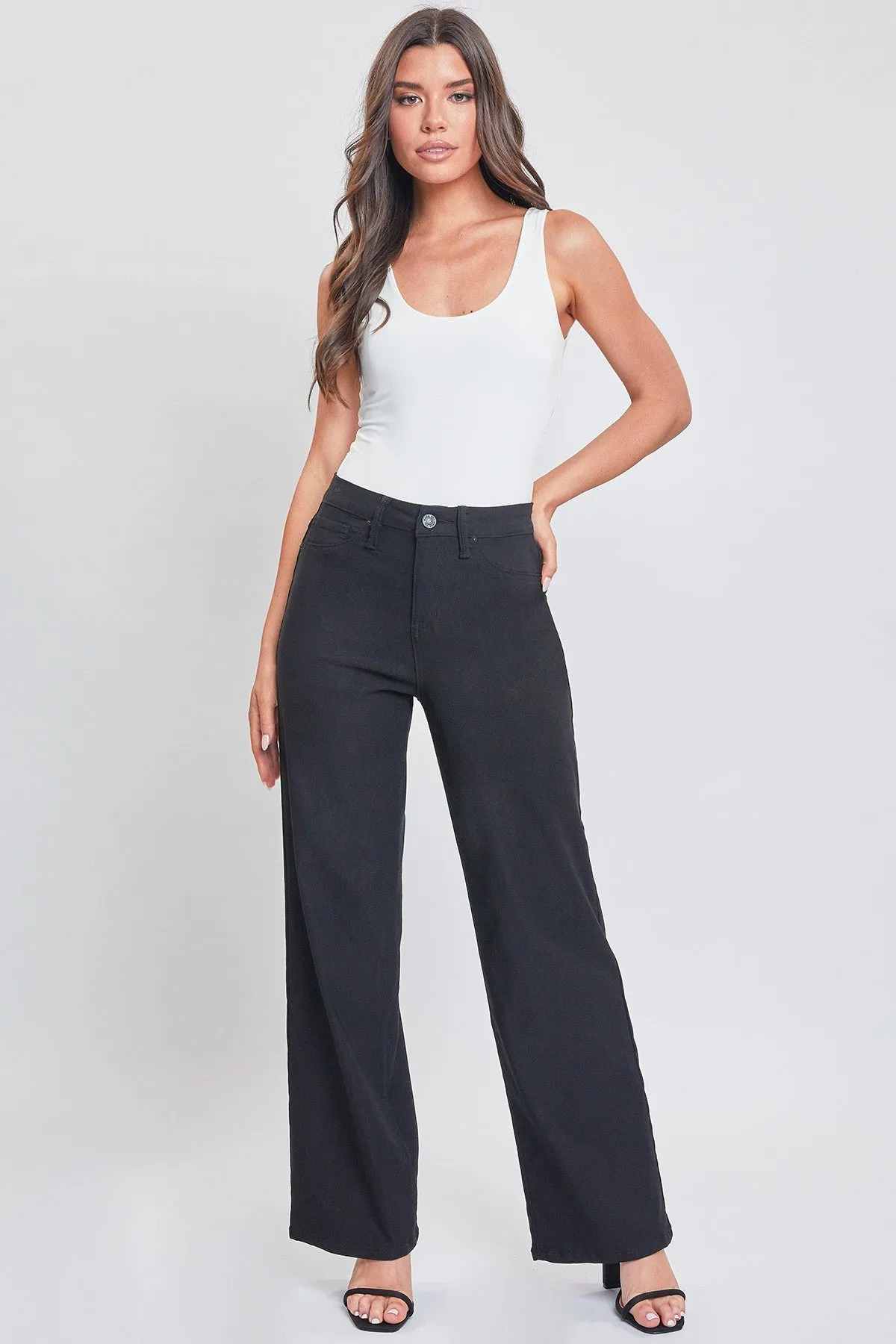 CAMI HYPERSTRETCH BLACK WIDE LEG JEANS