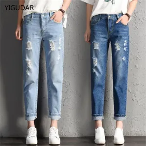 Casual High Street Denim Pants