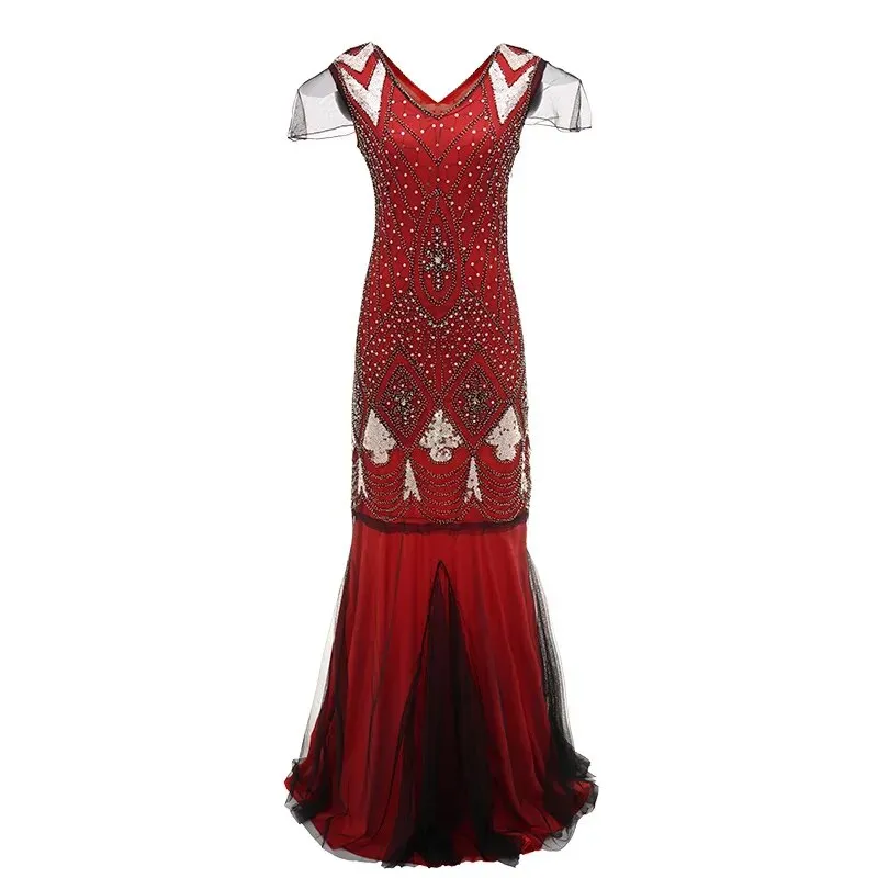 Cecily- the Floor Length 1920s Inspired Beaded Dress 8 Colors