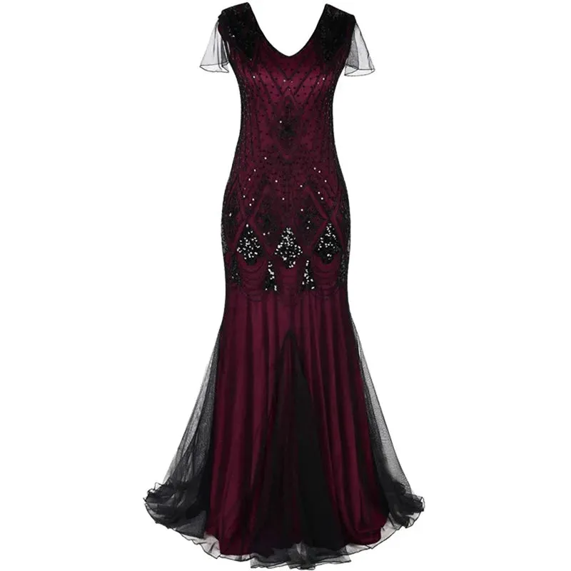 Cecily- the Floor Length 1920s Inspired Beaded Dress 8 Colors