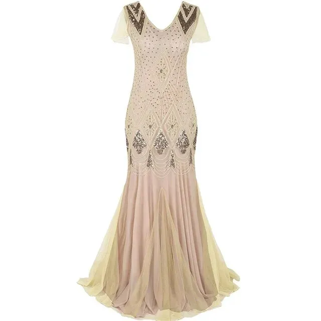 Cecily- the Floor Length 1920s Inspired Beaded Dress 8 Colors