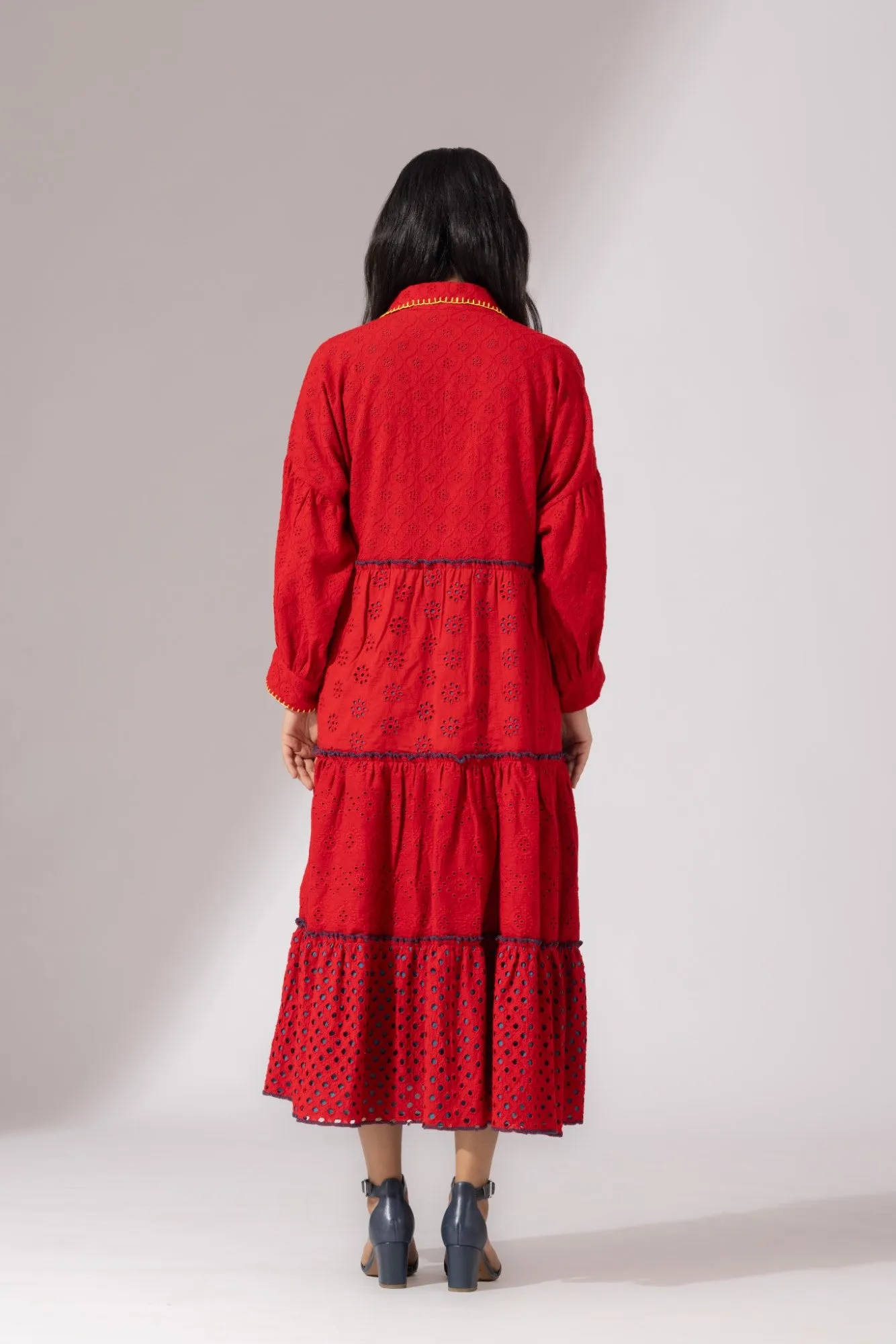 Celestial Grace Dress- Chilli Red