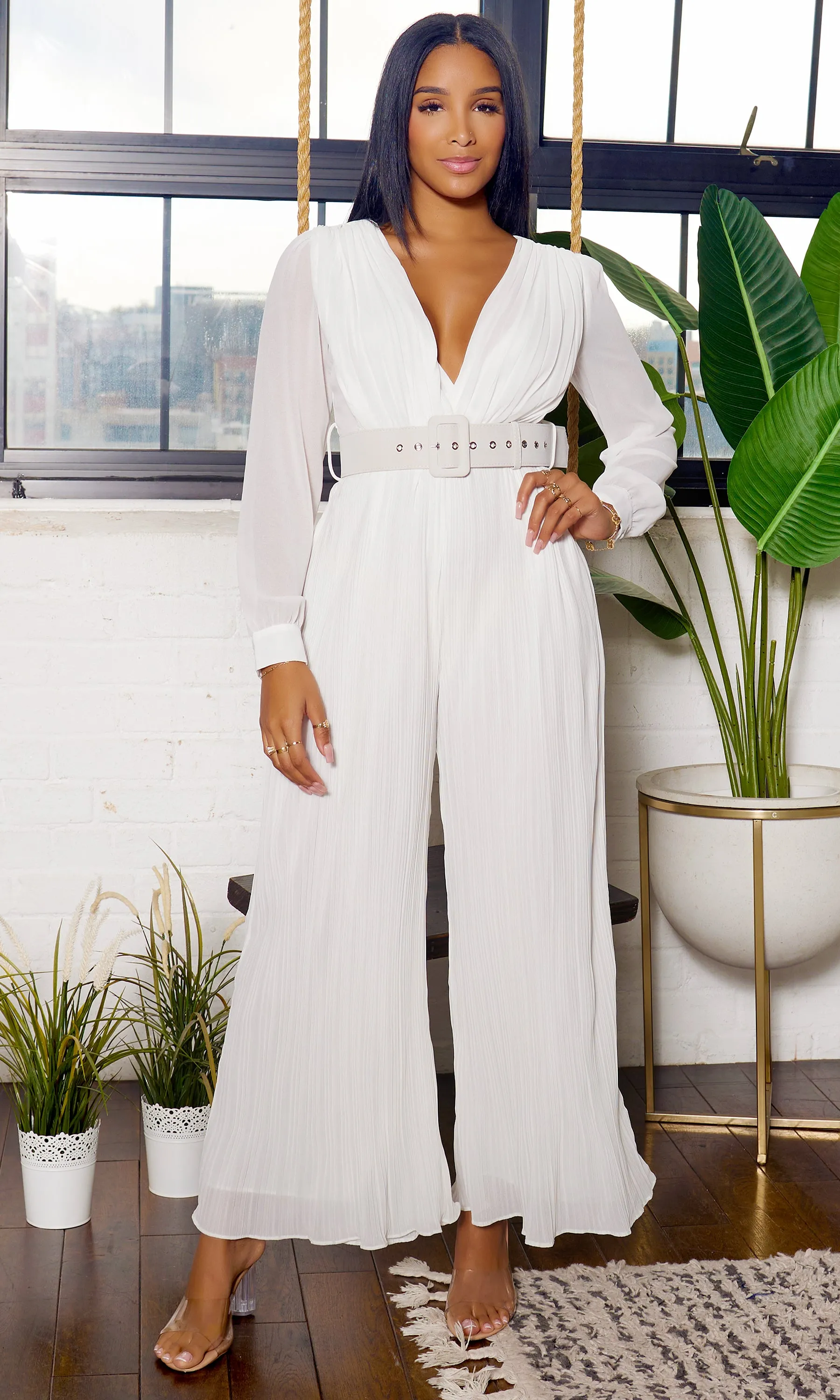 Confidence -  Off White Flowy Jumpsuit FINAL SALE