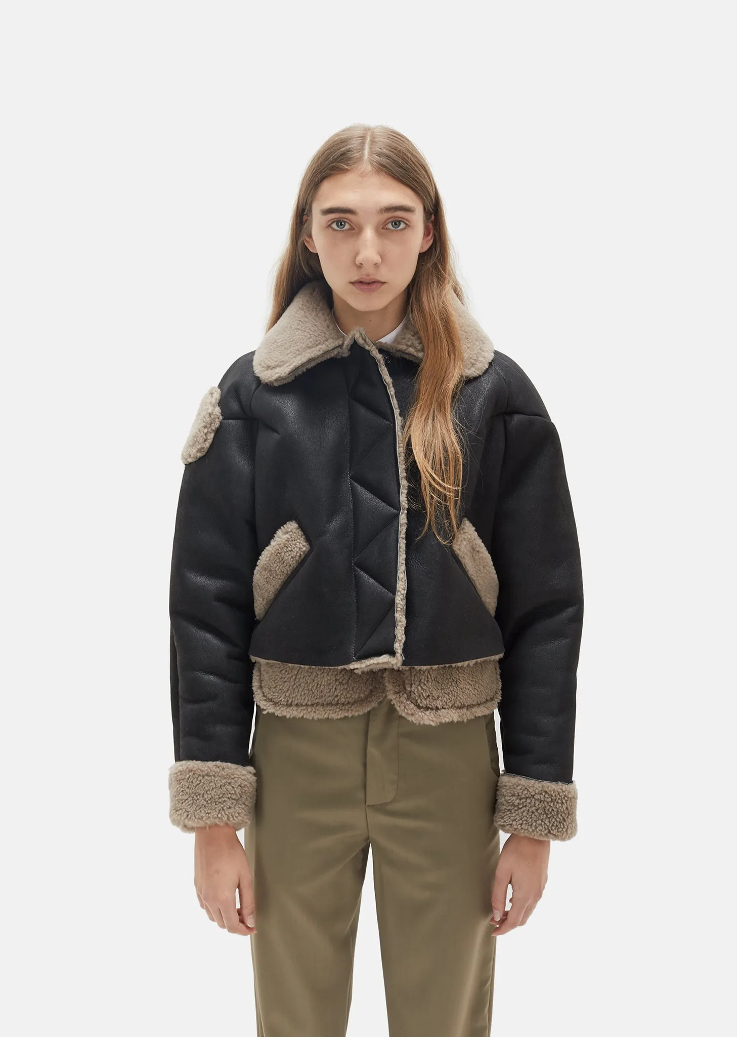 Cropped Shearling Jacket