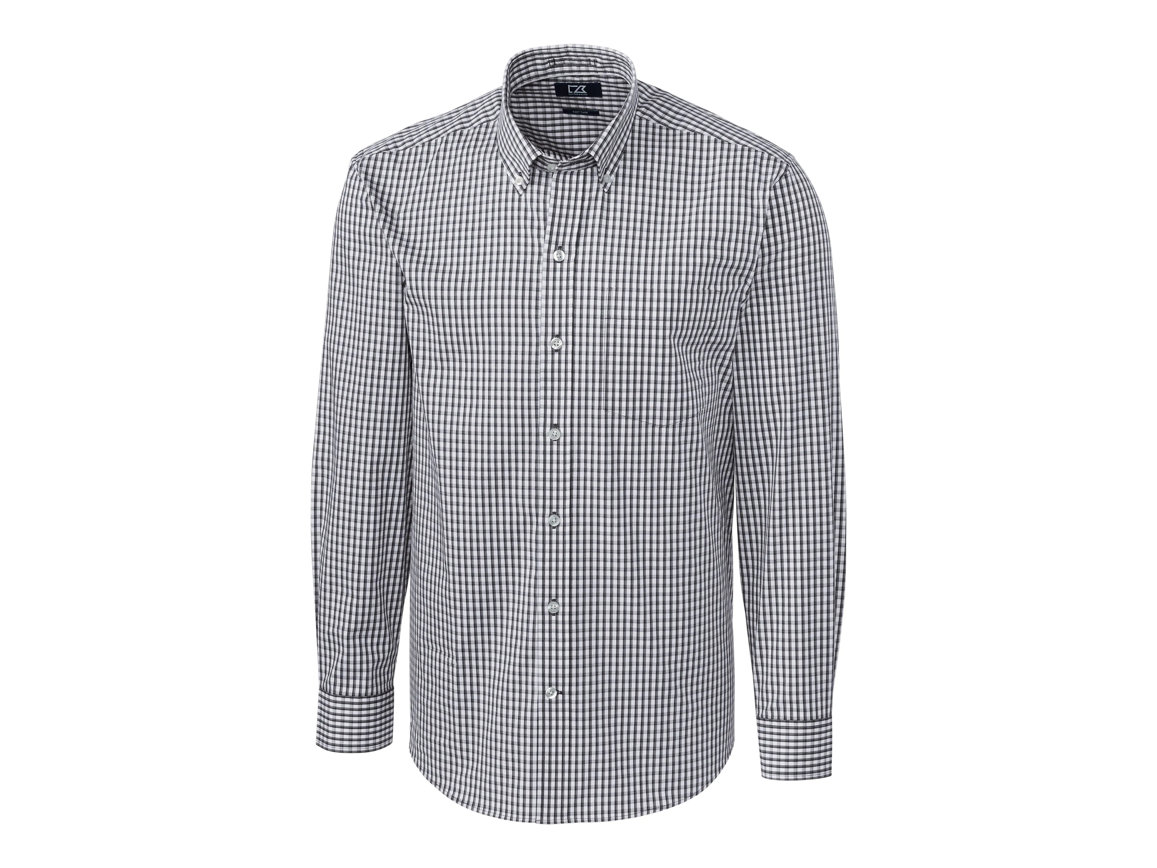 Cutter & Buck Easy Care Stretch Gingham Mens Long Sleeve Dress Shirt