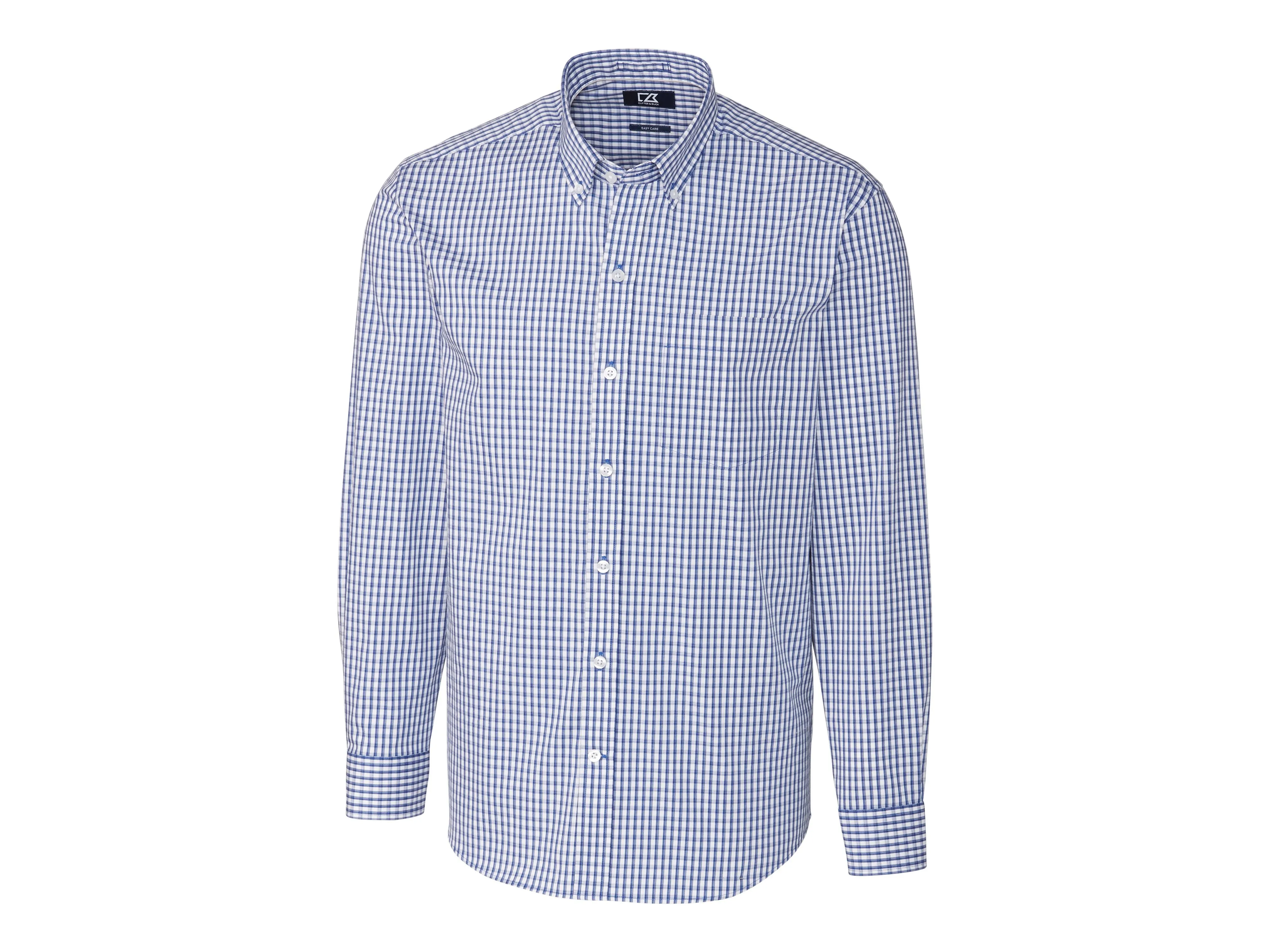 Cutter & Buck Easy Care Stretch Gingham Mens Long Sleeve Dress Shirt