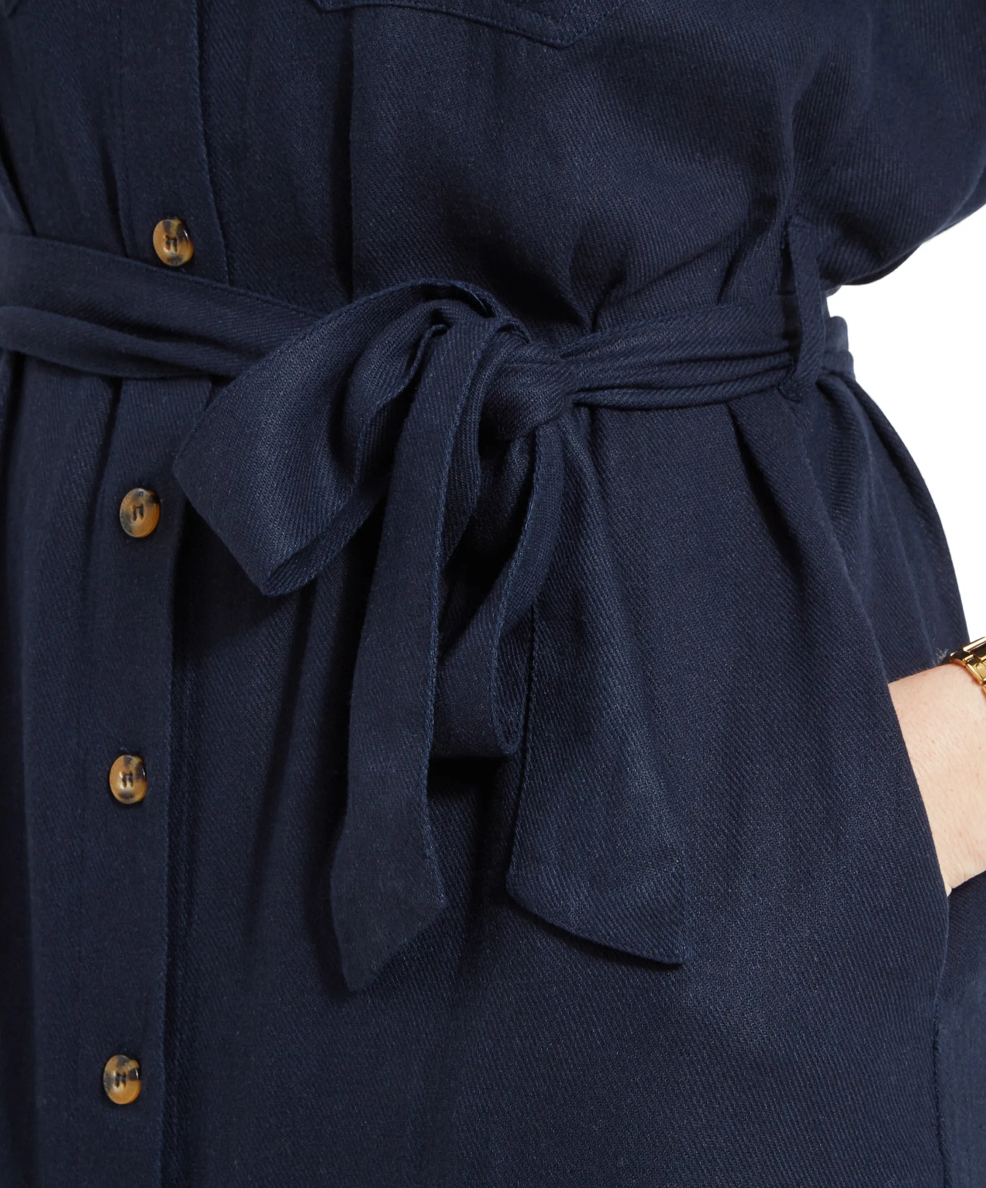 Daisy Linen Dress - Navy