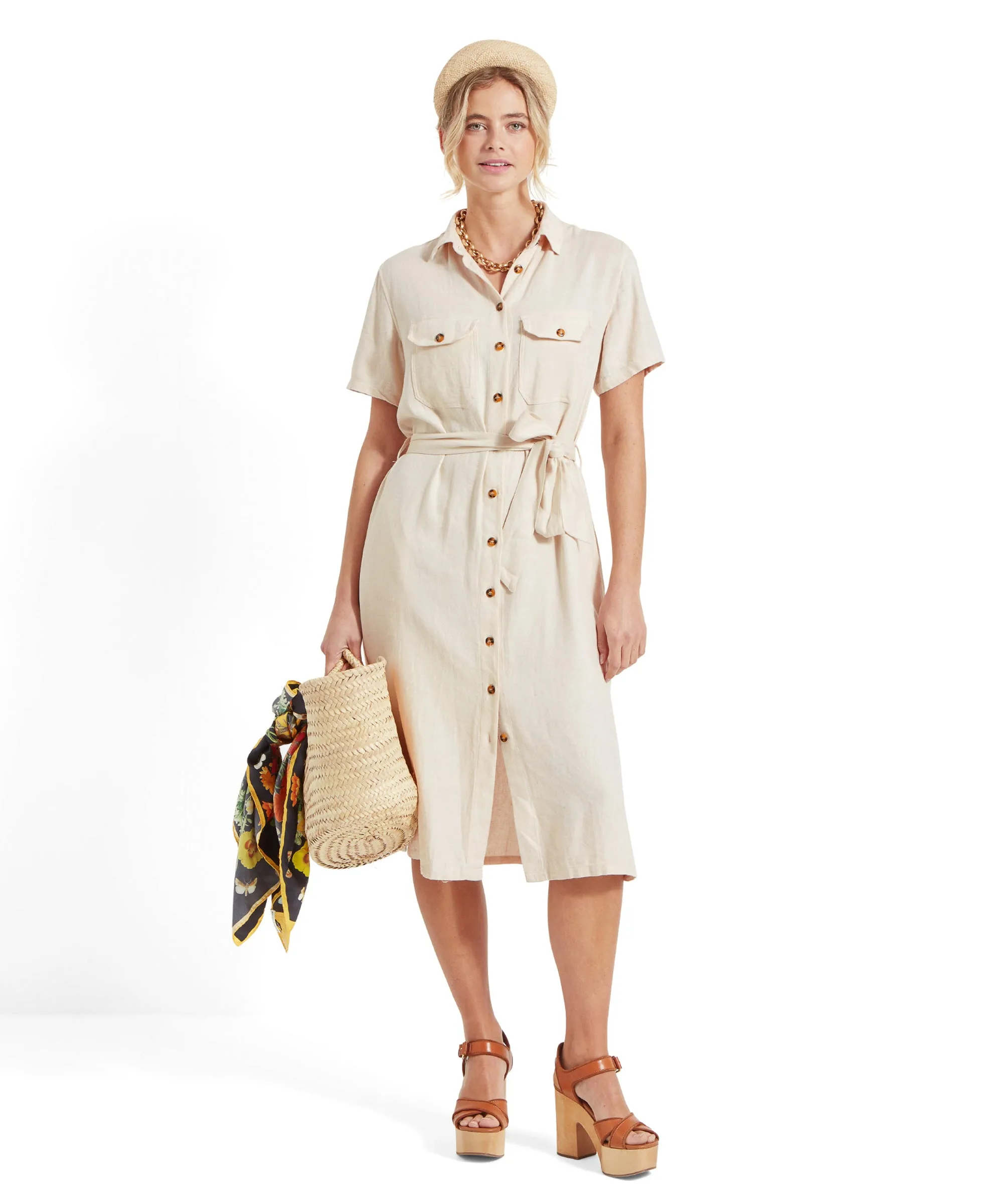 Daisy Linen Dress - Oat