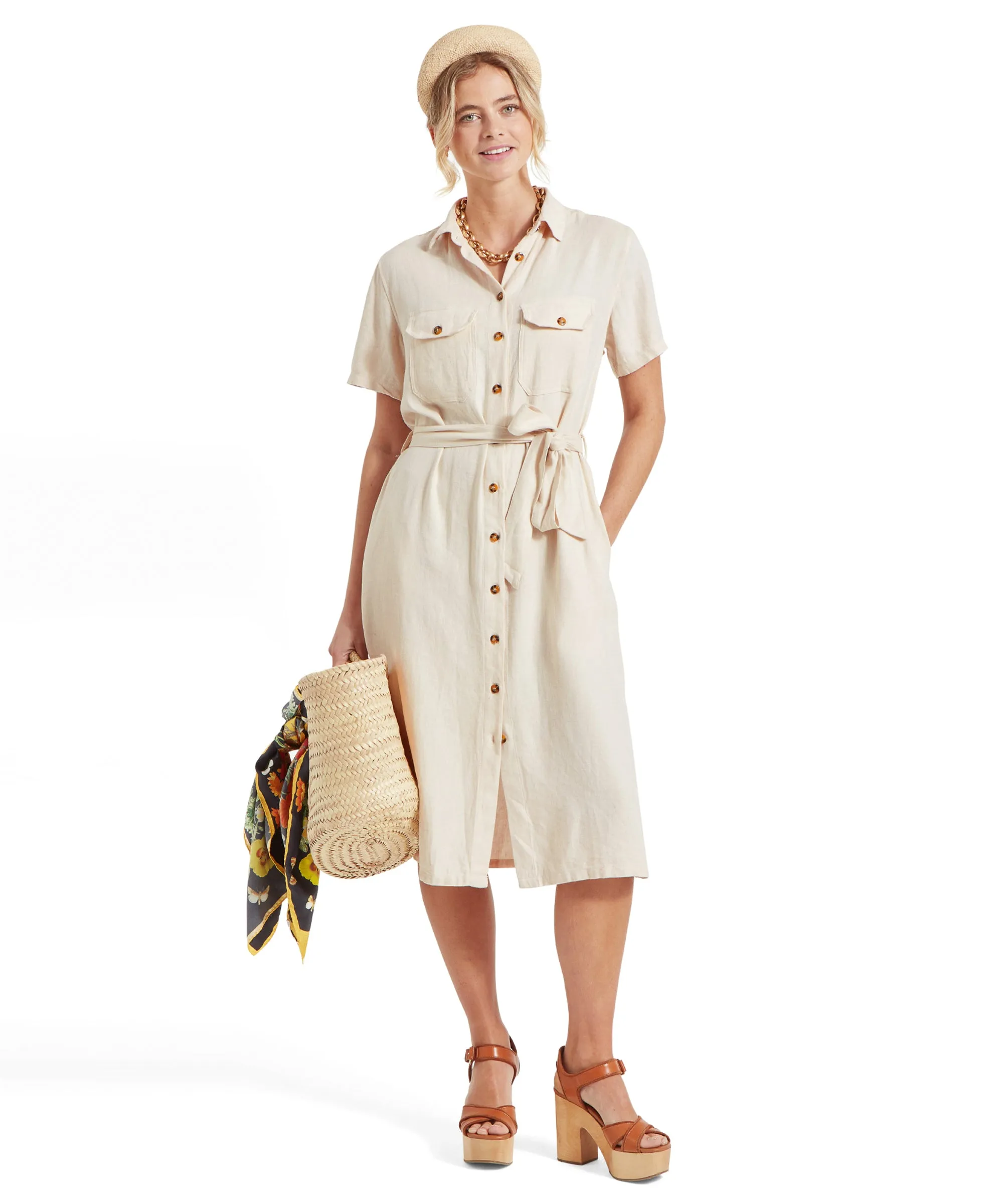 Daisy Linen Dress - Oat