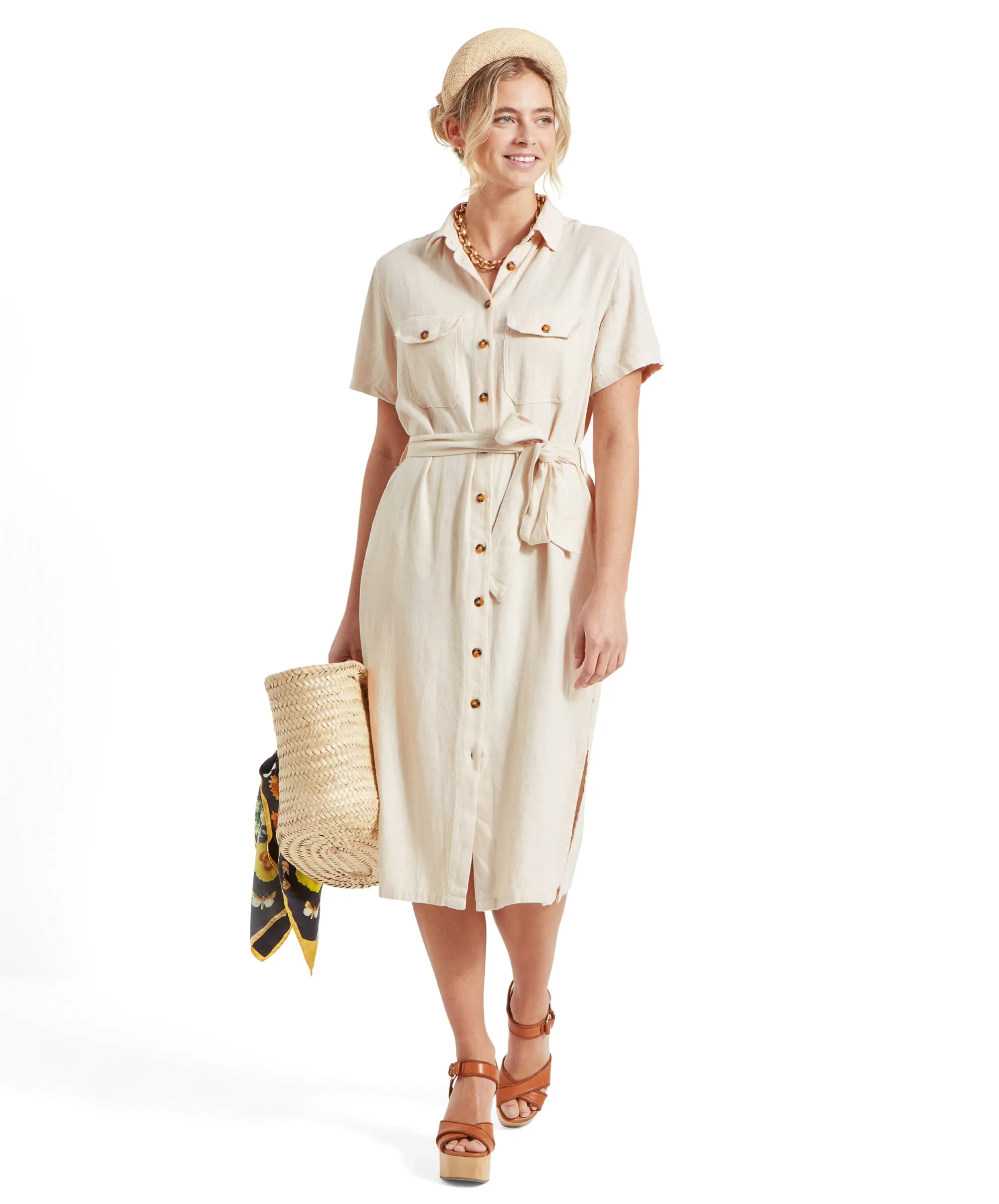 Daisy Linen Dress - Oat