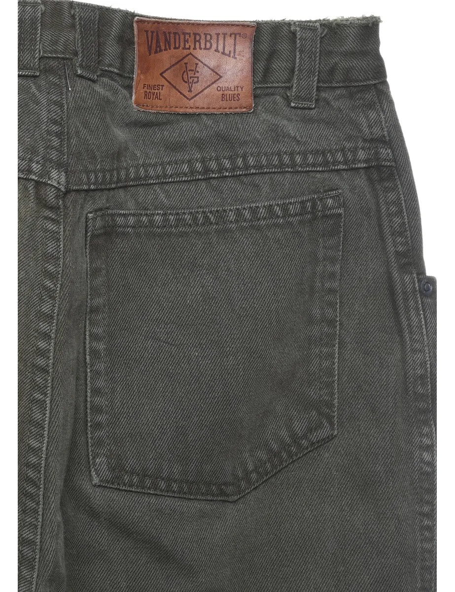 Dark Green High Waist Tapered Jeans - W26 L27