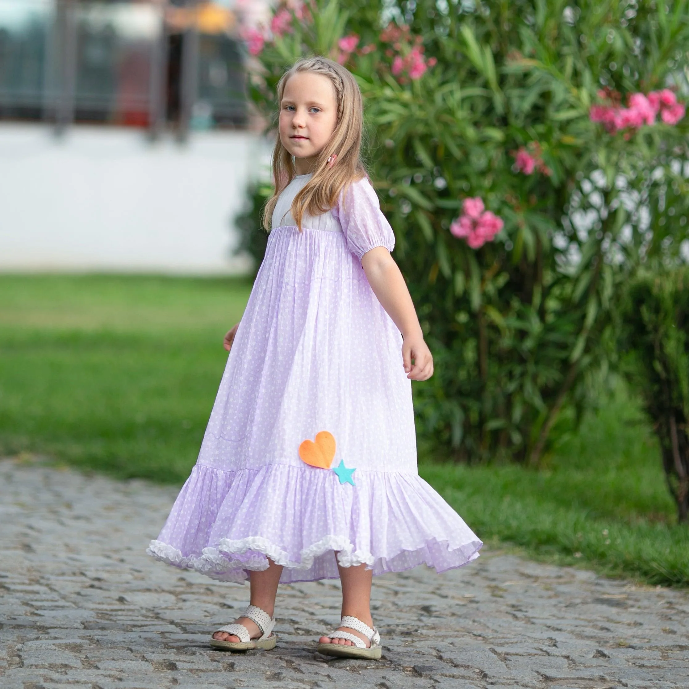 Day Dreamer- Lavender Dress with Stars for Girls