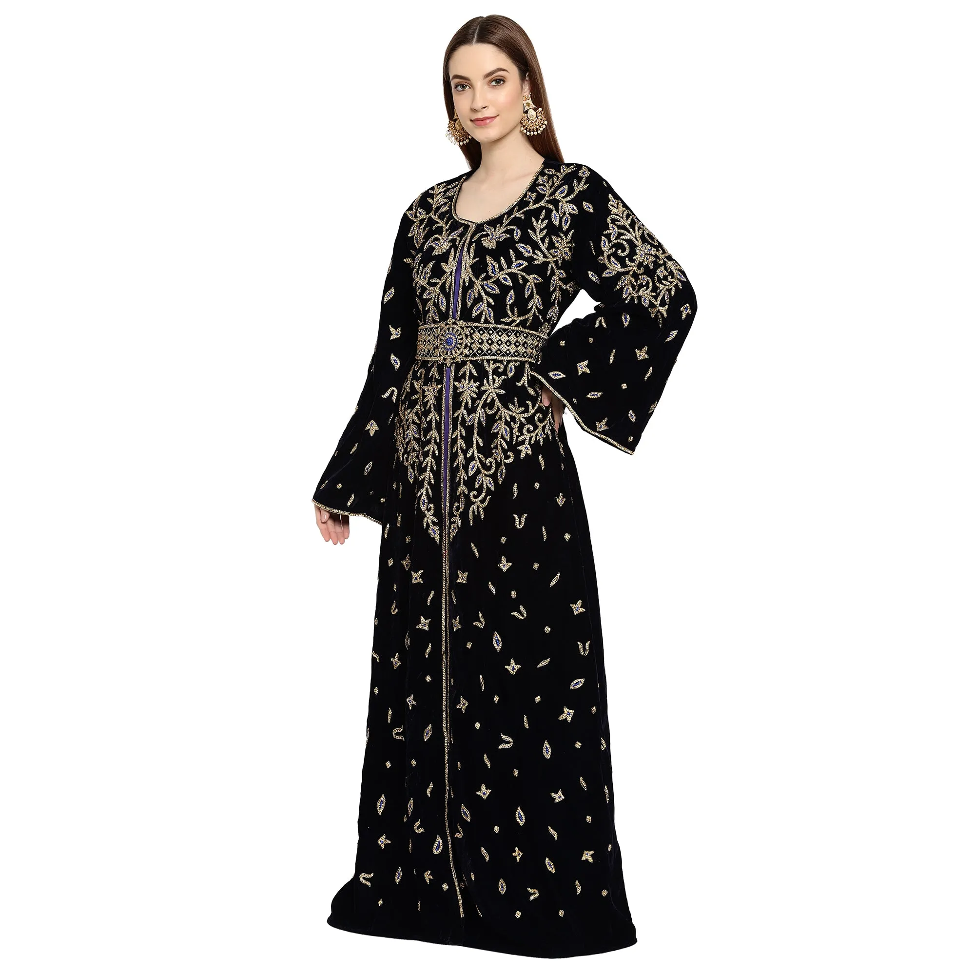 Designer Velvet Kaftan Wedding Dress