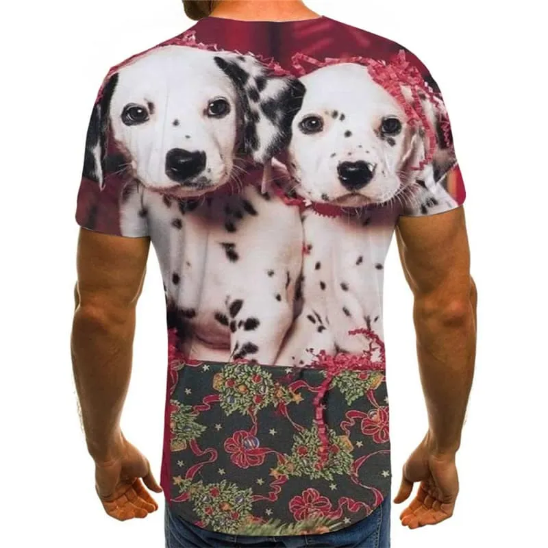 Dog T shirts Men Animal T-shirts 3d Christmas Tshirts Novelty Harajuku Tshirts Casual