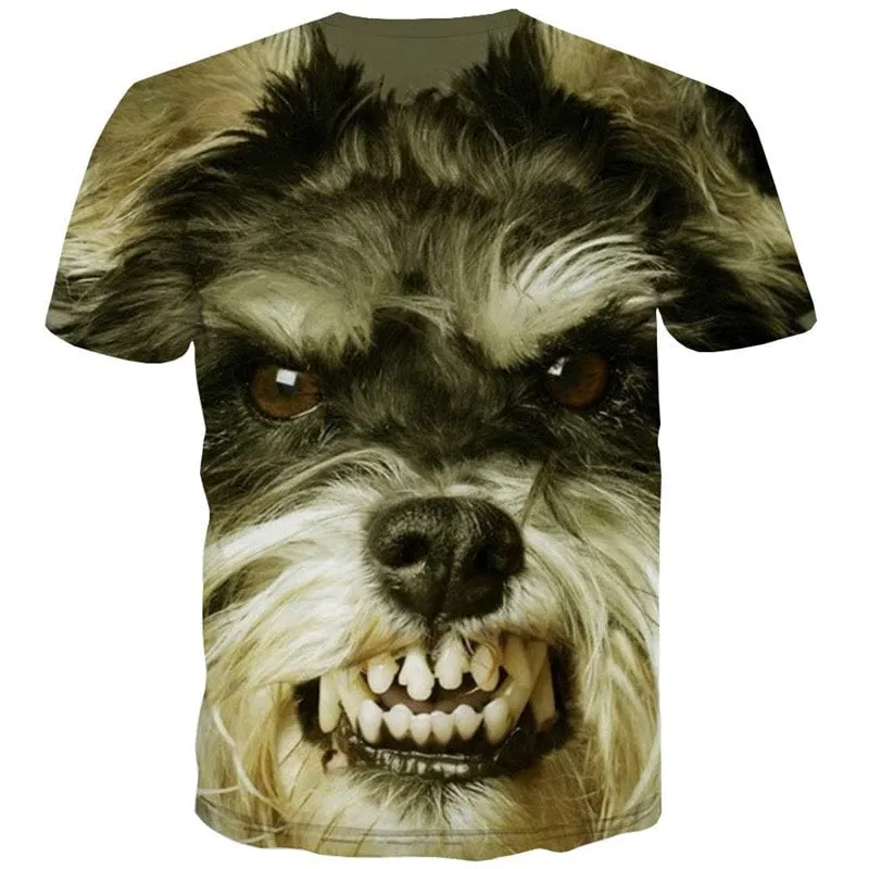 dog t shirts Novelty 3D shirt Puppy Cute animal big Smart dogs men Cool outfits