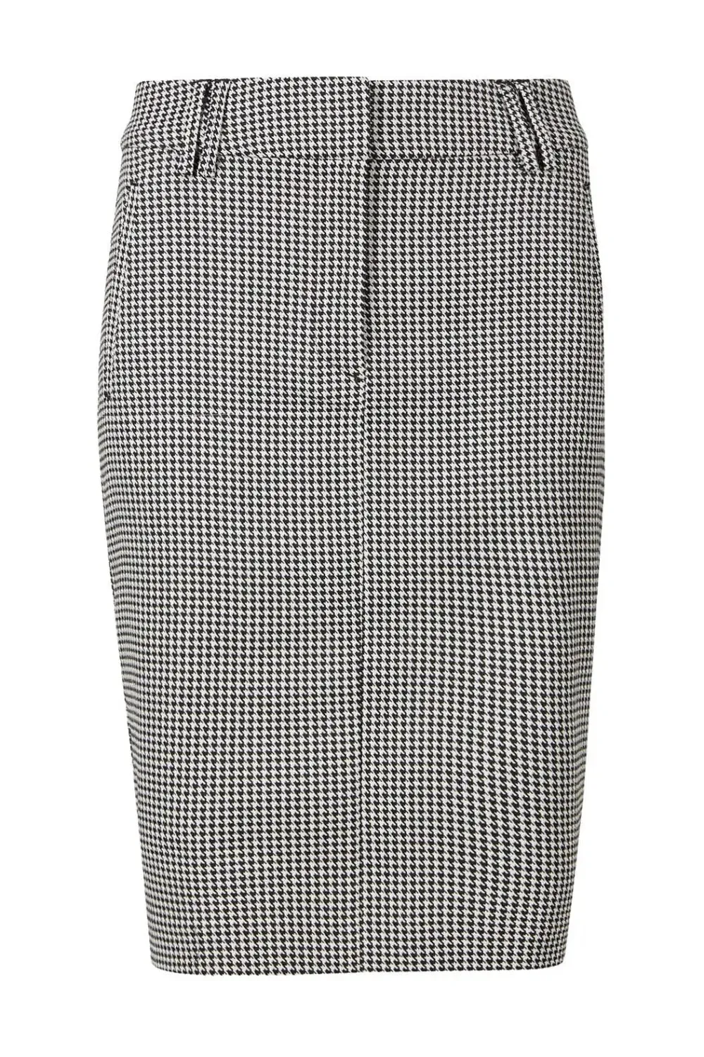 Dogtooth Stretch Pencil Skirt