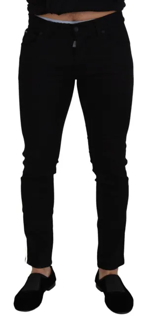 Dolce & Gabbana Black Cotton DG Crown Men Denim Jeans