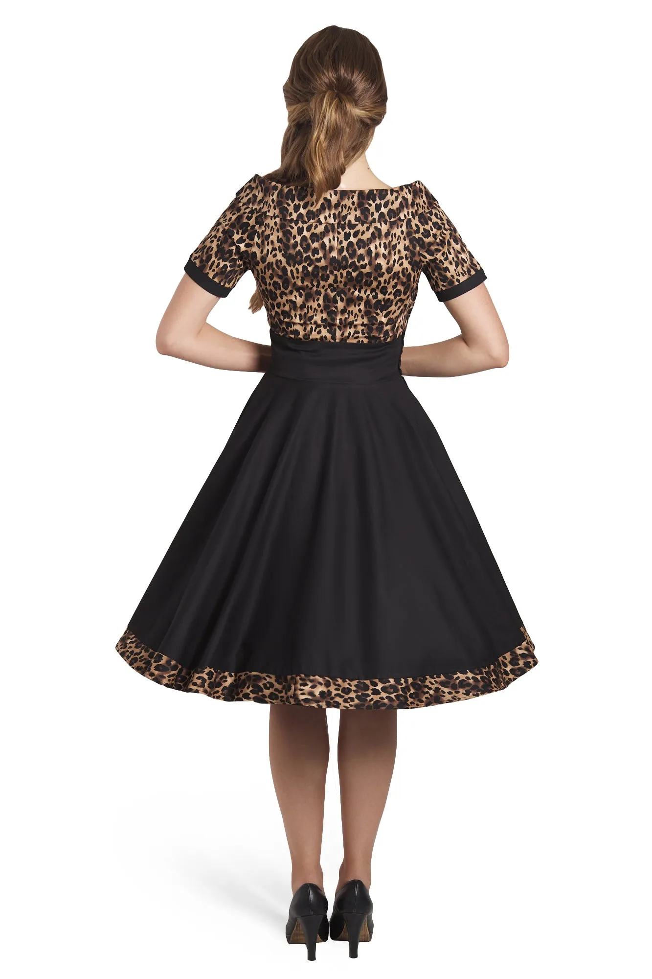 Dolly And Dotty 1950s Inspired Swing Dress In Leopard Print