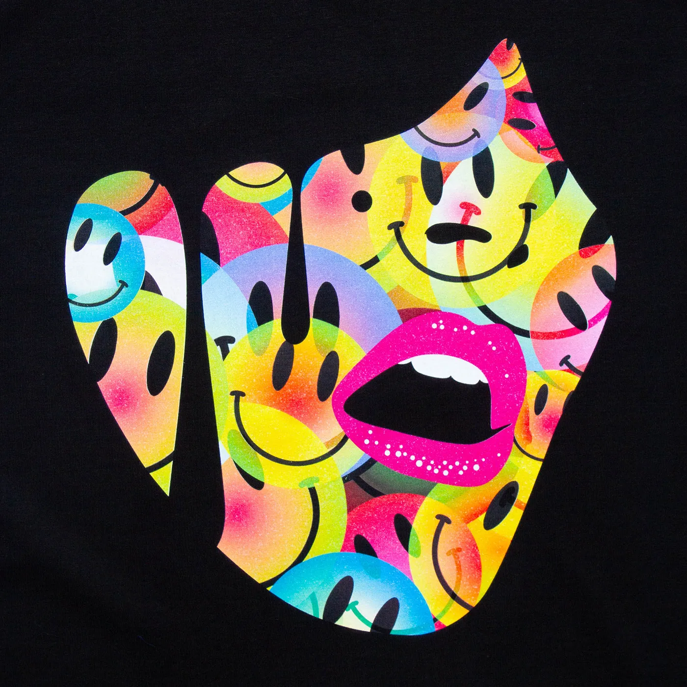 Droplet Face 010 - Tshirt - Black