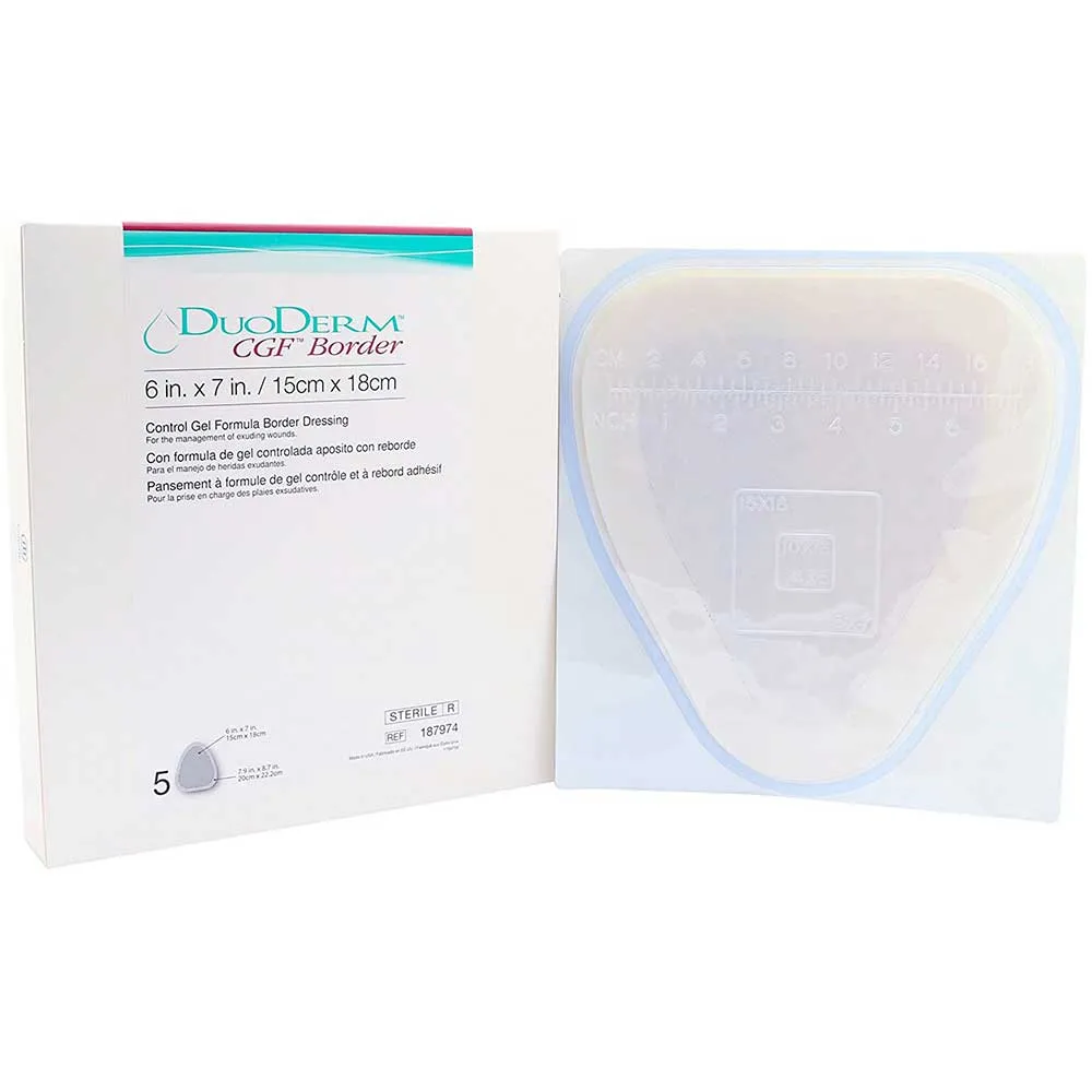 DuoDERM CGF Border 187974 Hydrocolloid Dressing, Box of 5