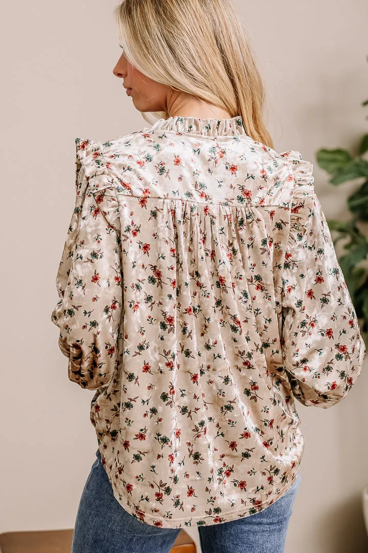 Easy Does It Floral Velour Top