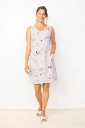 Easy Linen- Parisian Floral Pocket Dress