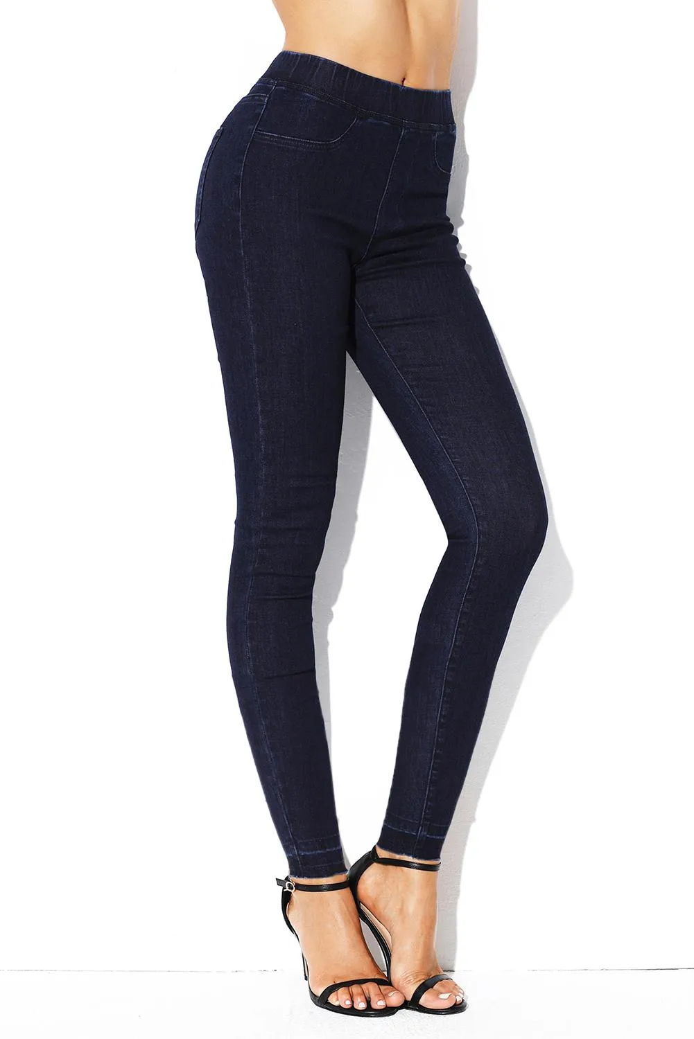 Elastic Waist Jeans Stretch Pants for Women