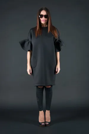 ESTER Black Winter Neoprene Dress