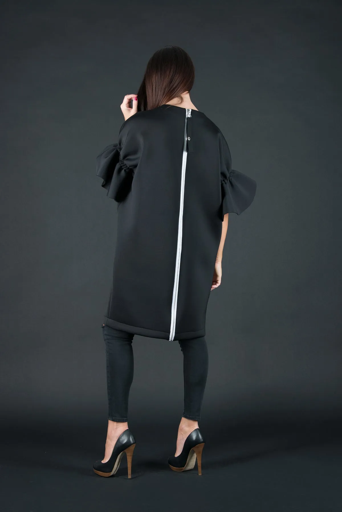 ESTER Black Winter Neoprene Dress