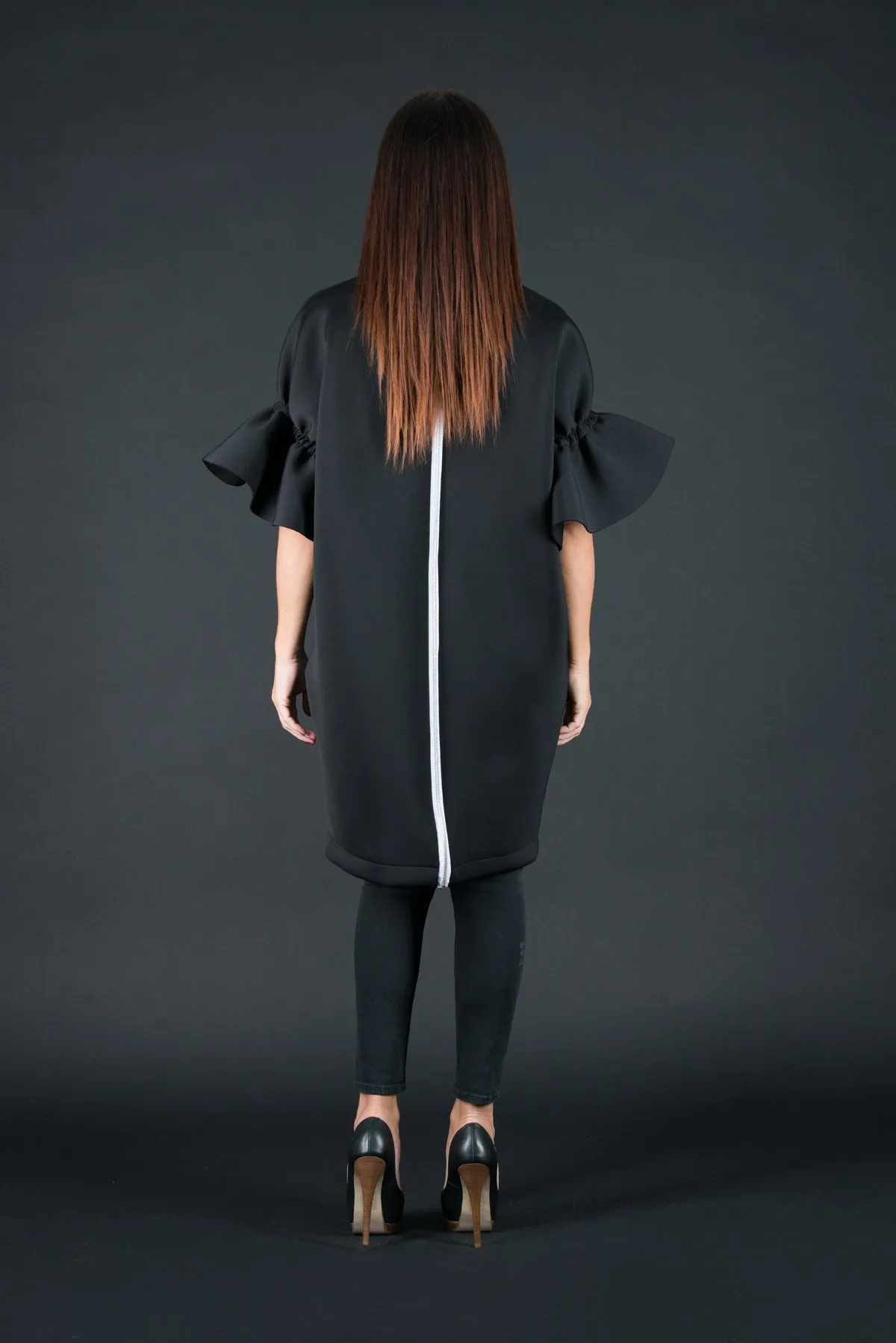 ESTER Black Winter Neoprene Dress