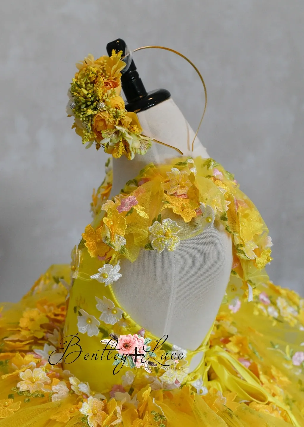 Euc "Floral Dreams" in Yellow -  Petal Short Length Dress ( 4 Year - Petite 5 Year)